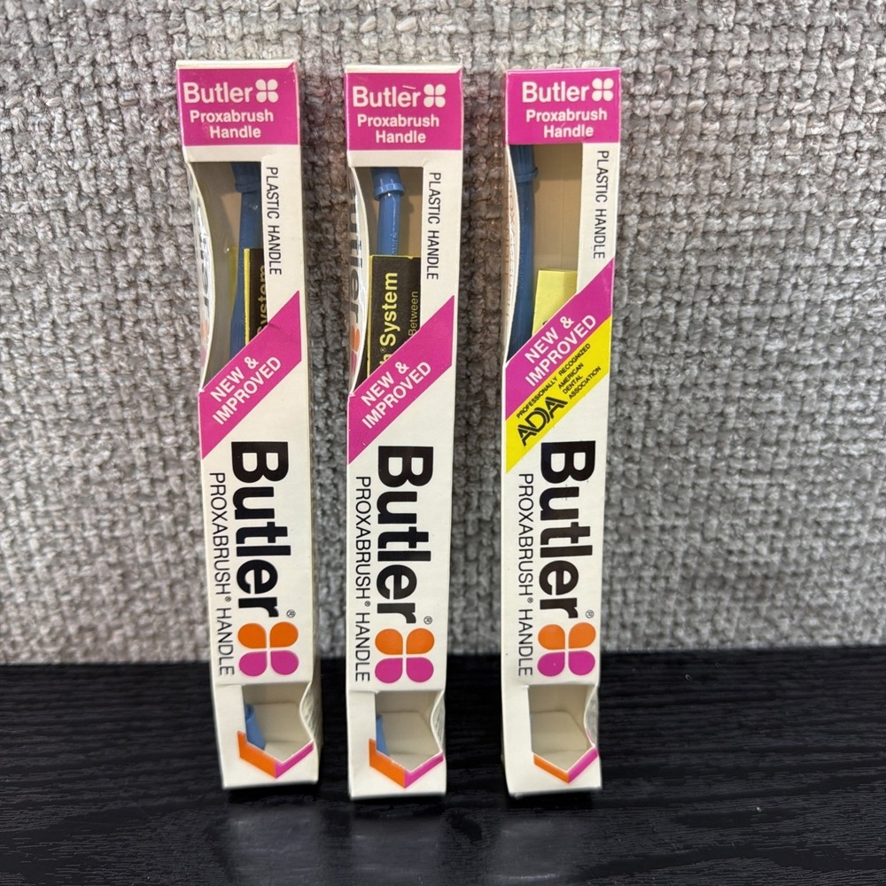 3 NEW Vtg Butler Proxabrush Handles Plastic‎ # 605 P Sealed NOS Lot Discontinued